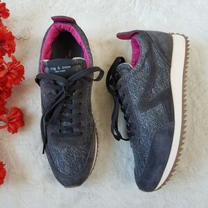 Rag & Bone Retro Runner Sneaker in Grey Denim